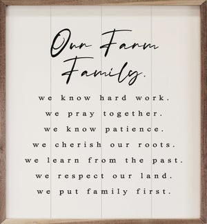 Our Farm Family Values White